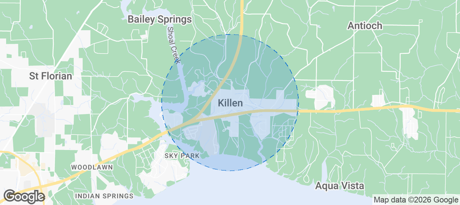 Killen Airbnb map